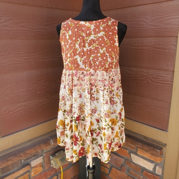 Zephyr Floral Fall Autumn Tiered Sleeveless Floral Top Women's Size Medium - Picture 2 of 10